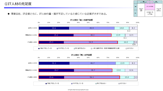 IT人材の充足度の図