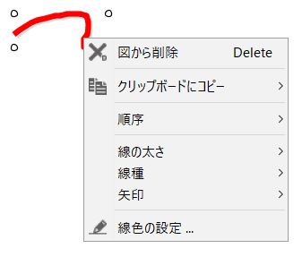 フリーハンドのコンテキストメニュー