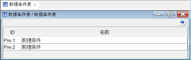 前提条件表