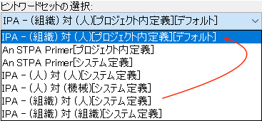 ヒントワードセットのデフォルト設定