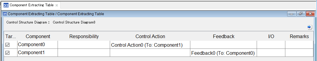 Component Extracting Table