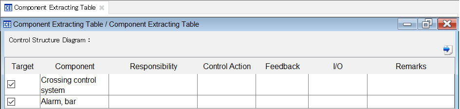 Componment Extracting Table