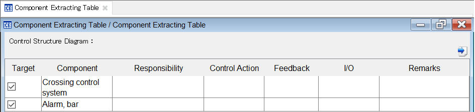 Componment Extracting Table