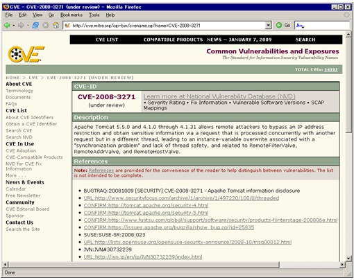 Figure 1. CVE Official Website