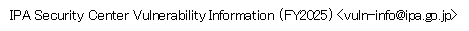 IPA Security Center Vulnerability Information (FY2025)
