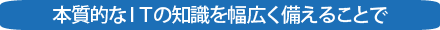 本質的なITの知識を幅広く備えることで