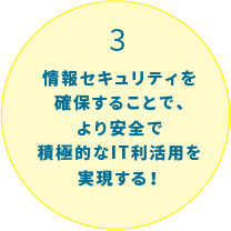 3:情報セキュリティを確保することで、より安全で、積極的なIT利活用を実現する！